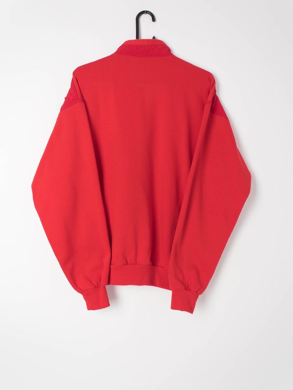 Vintage mens bright red 1/4 zip sweatshirt Vancou… - image 3