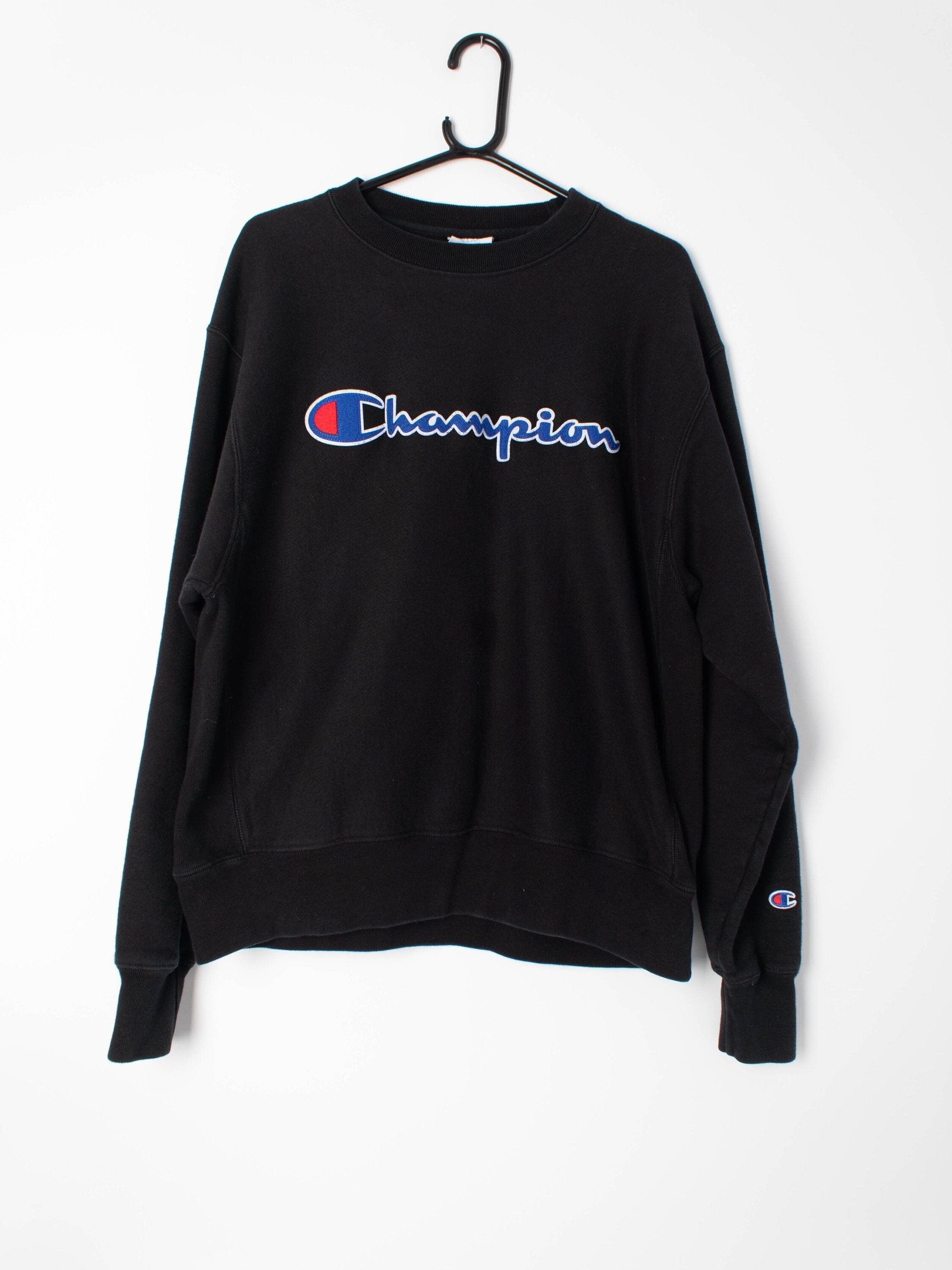 90s vintage Champion sweatshirt with felted embroidered logo, mens - Large / Extra Large