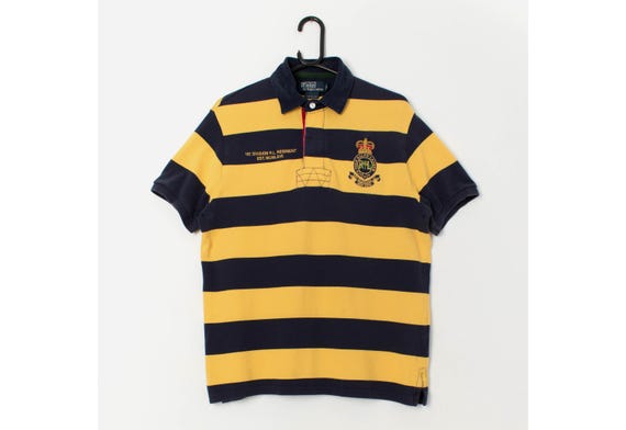 VINTAGE 90s Polo Ralph Lauren Rugby Shirt L USA Made Striped