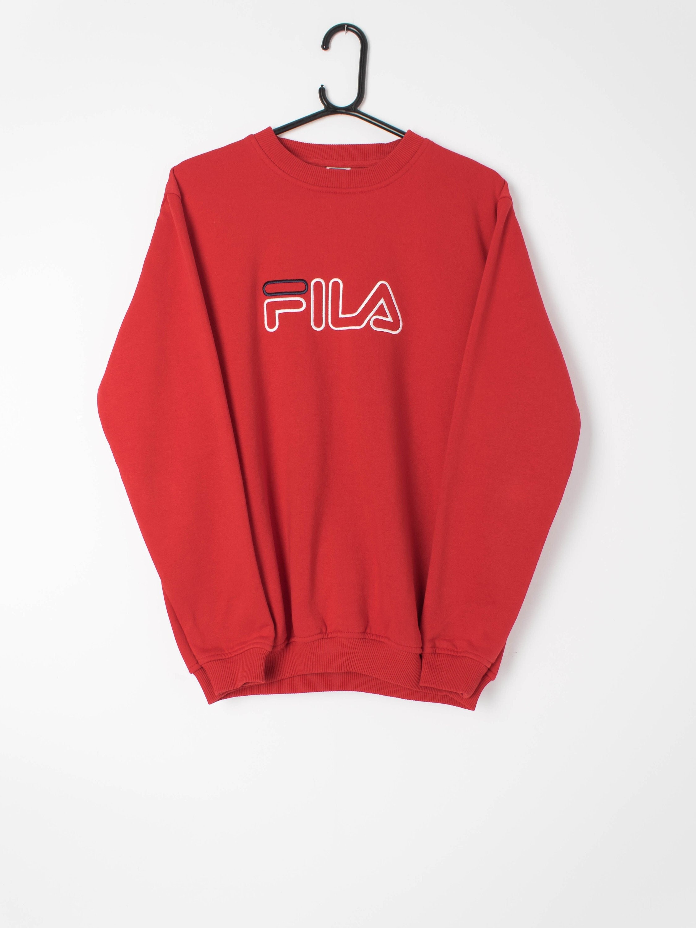 Vintage Fila Sweatshirt Bright Red 90s Y2K Spellout Logo - Etsy