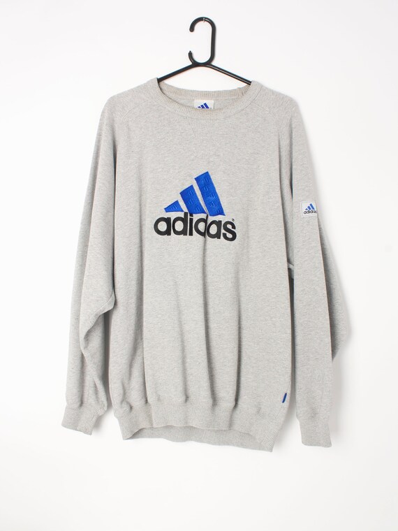 Hombre 90s / Y2K gris Adidas sudadera de deletrear con - Etsy