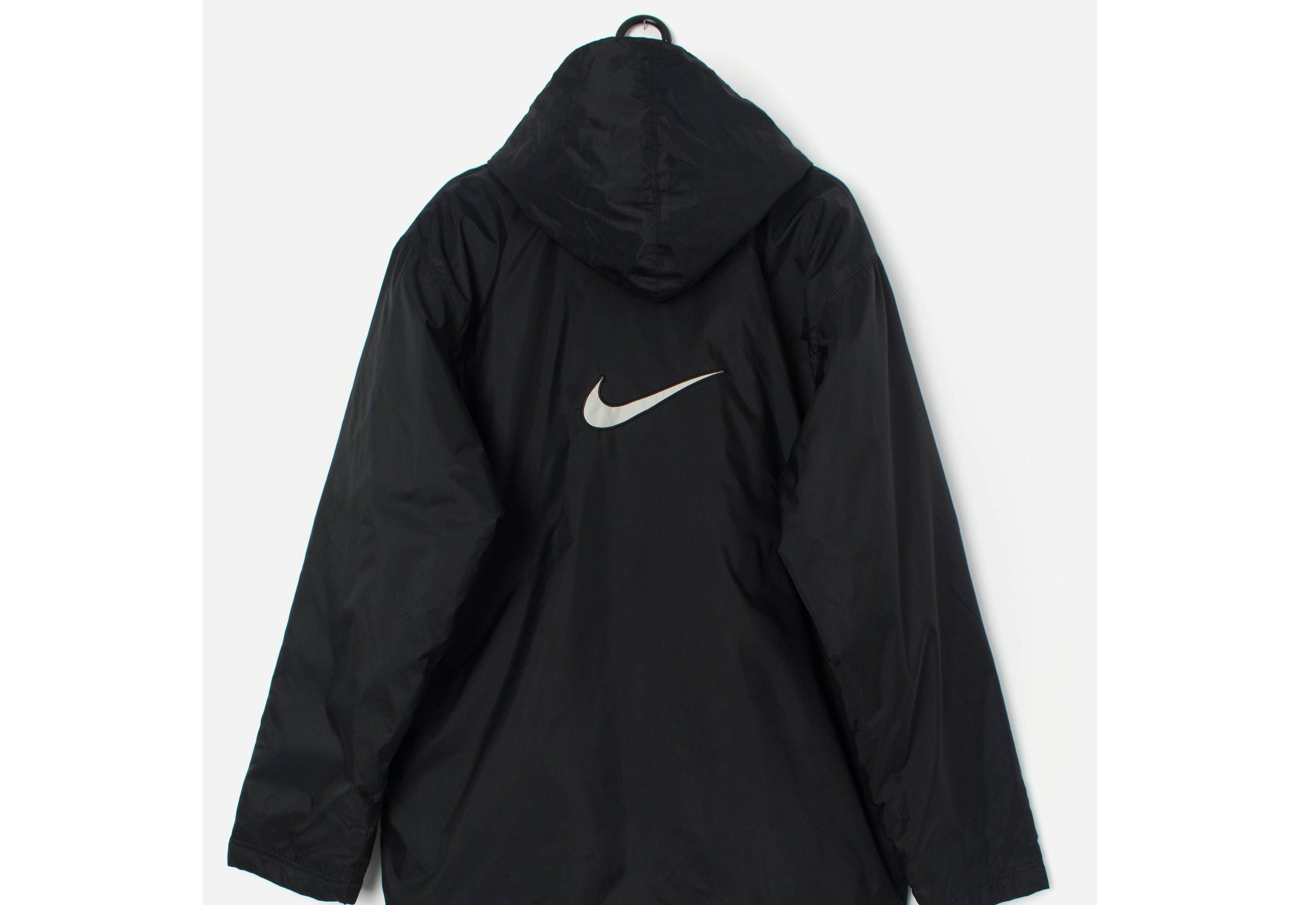 Vintage Nike Coat With Removable Hood, Mens Padded Retro Vintage Nike Coat With Removable Hood, Mens Padded Retro