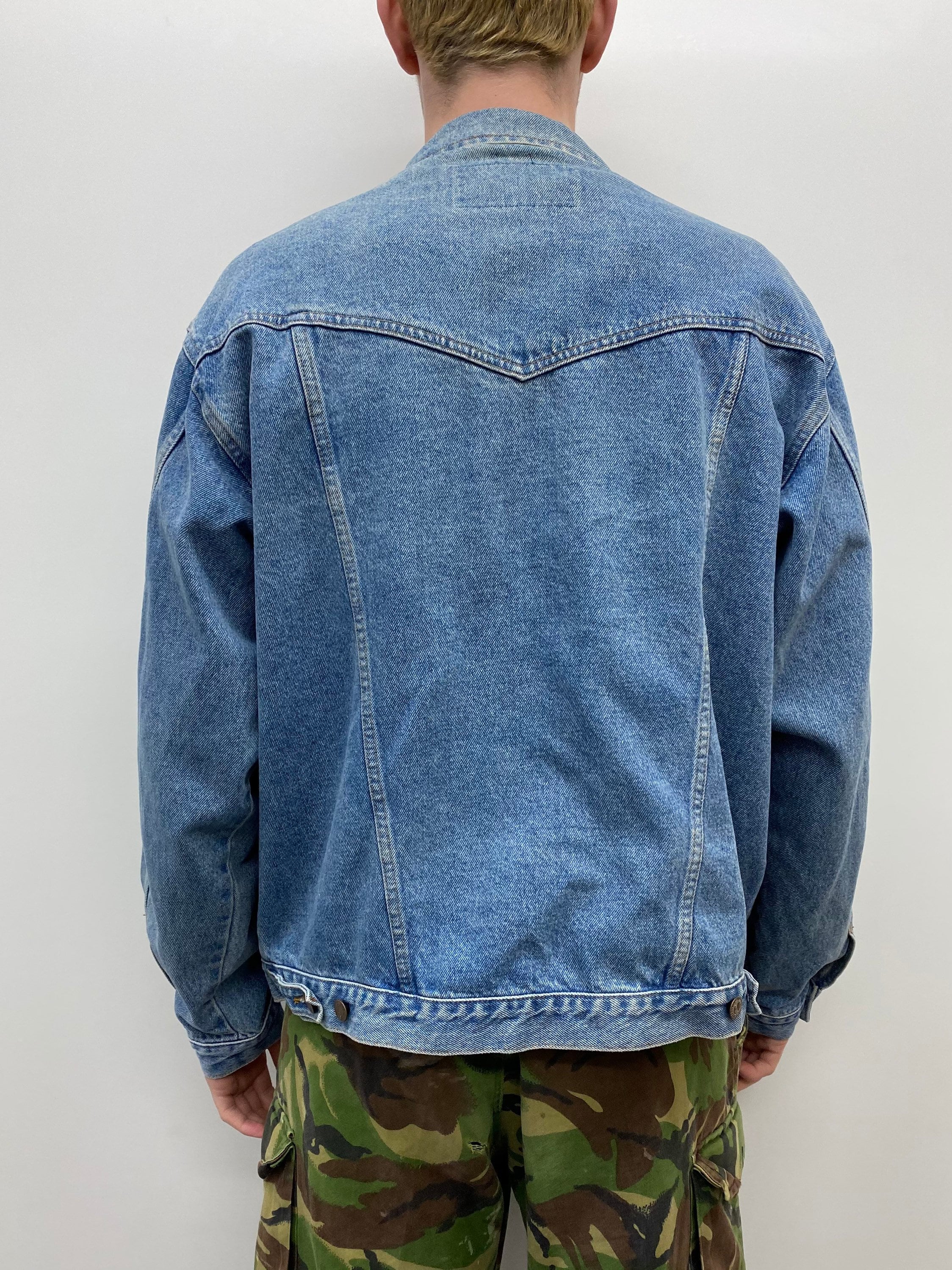 Vintage Wrangler Denim Jacket XL Stonewash Trucker Jean Blue 