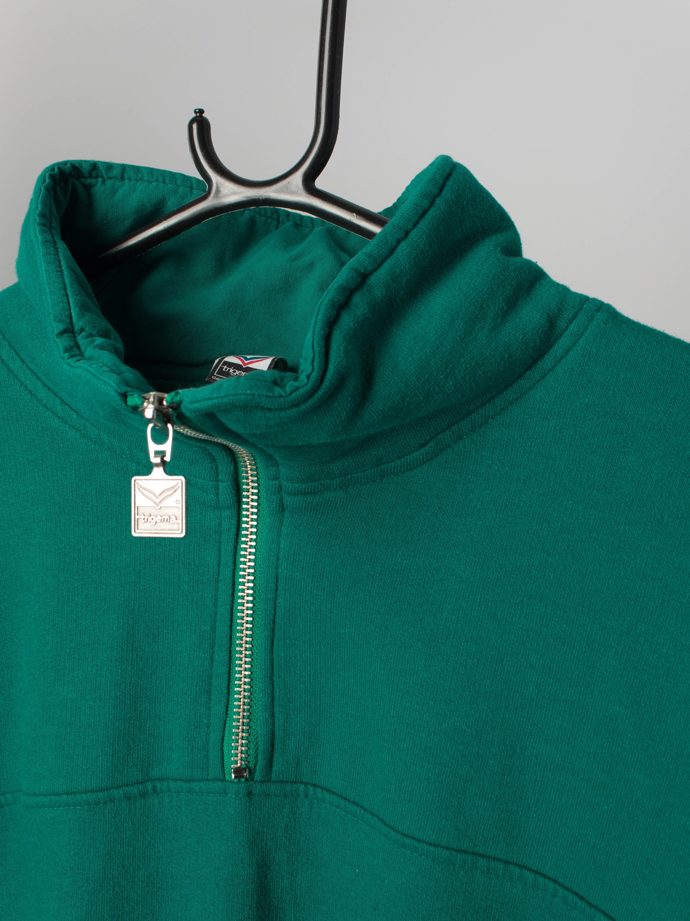 Teal-green Mens Sweatshirt Vintage Zip, Norway Quarter Trigema - Cotton Etsy Large With