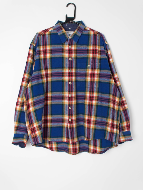 Mens vintage colourful plaid shirt by Angelo Litr… - image 1
