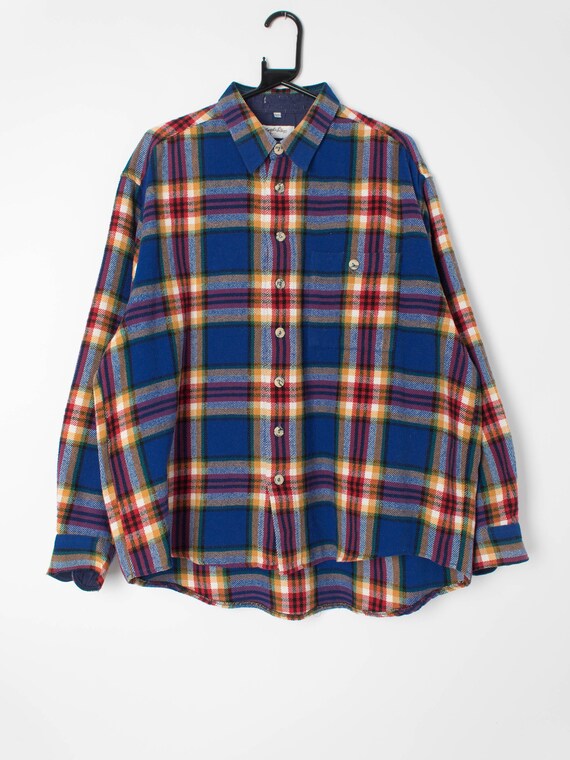 Mens vintage colourful plaid shirt by Angelo Litr… - image 1