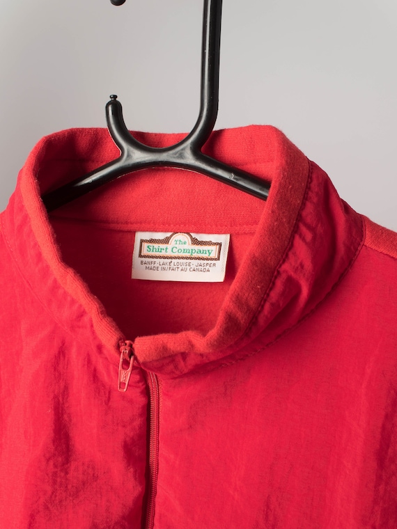 Vintage mens bright red 1/4 zip sweatshirt Vancou… - image 2