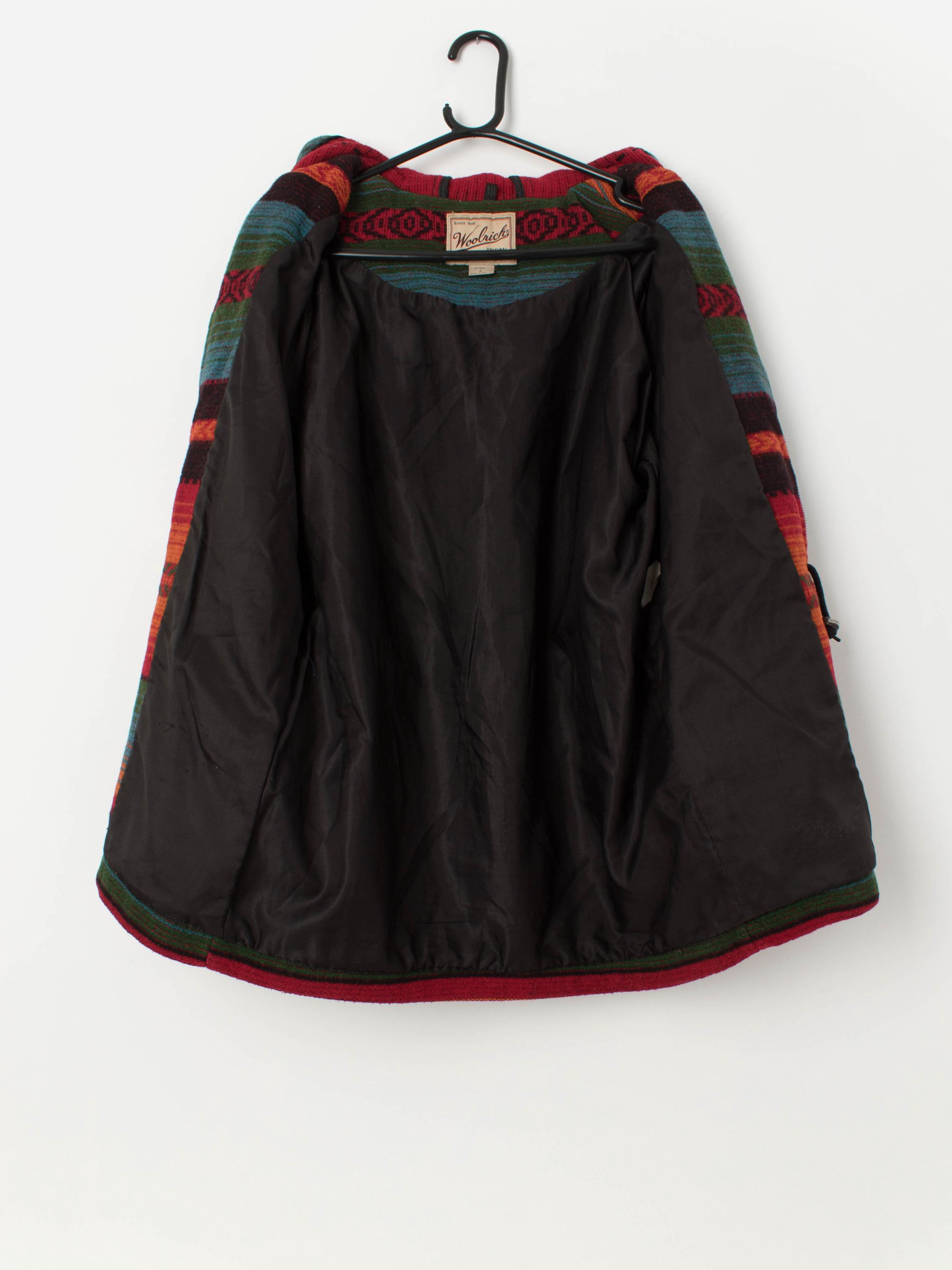 Rare Vintage Woolrich Hooded Blanket Coat Jacket, Made in