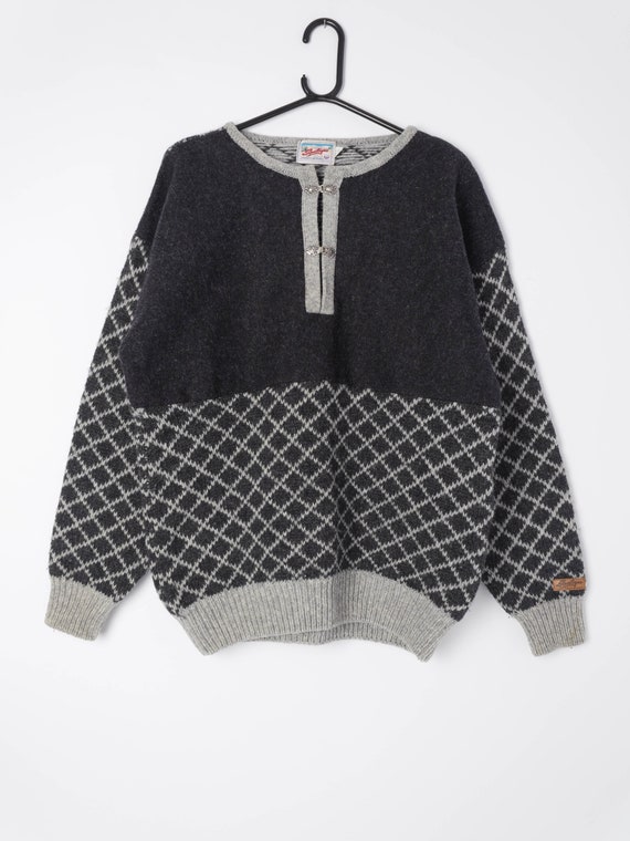 Mens Vintage Nordic Style Pullover 