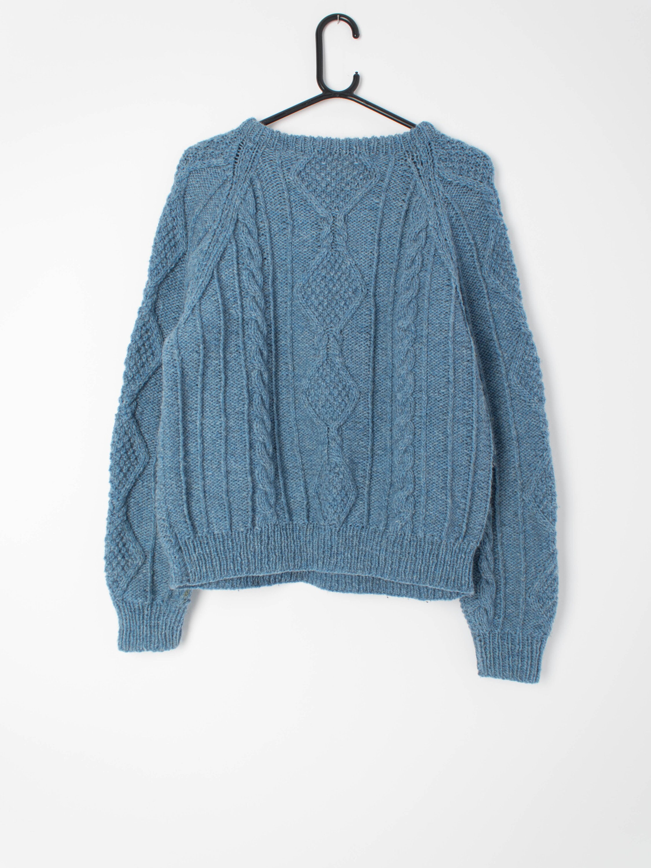 Mens Vintage Handmade Mottled Blue Cable Knit Jumper Small / - Etsy