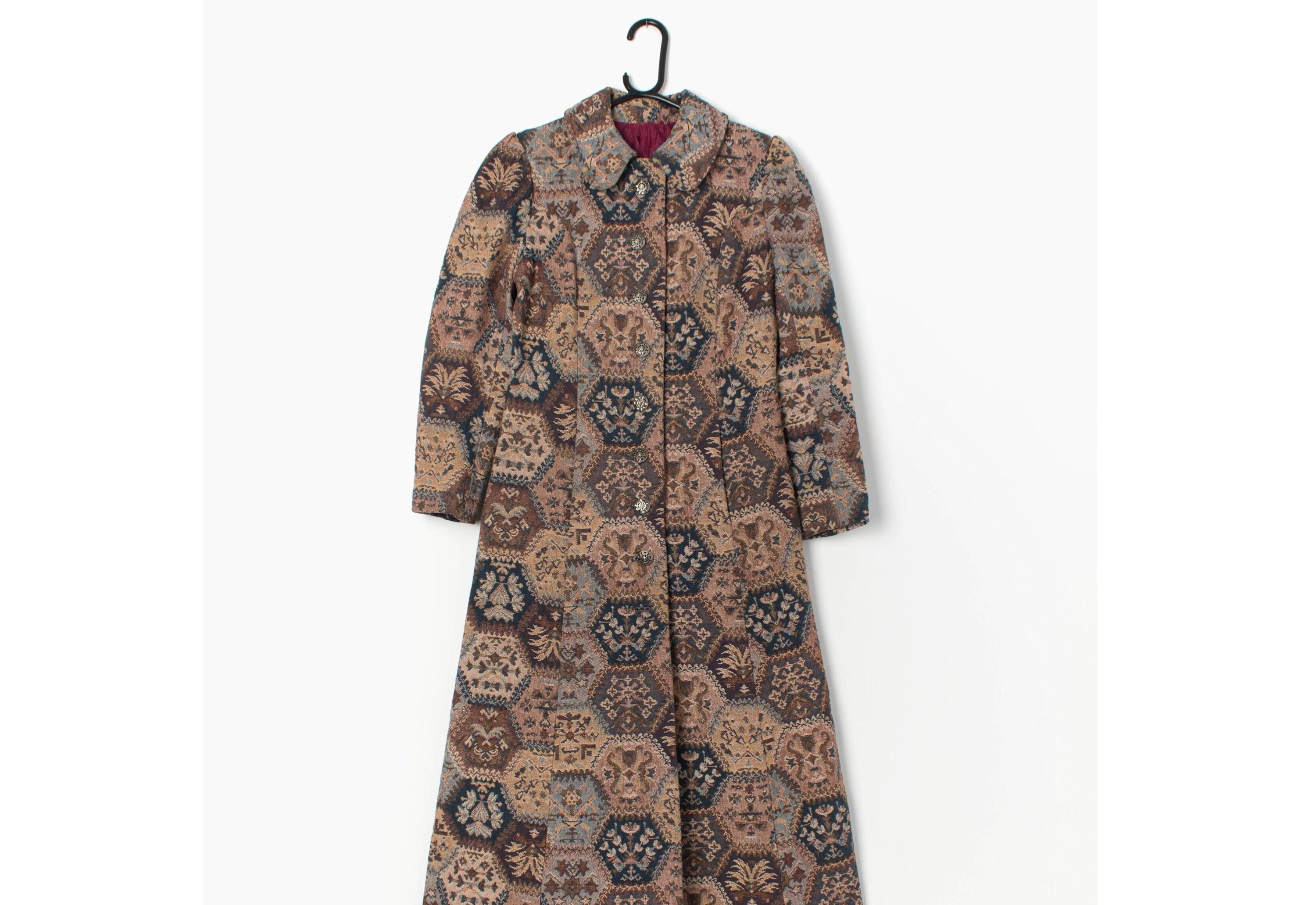 70s Tapestry Coat - Etsy