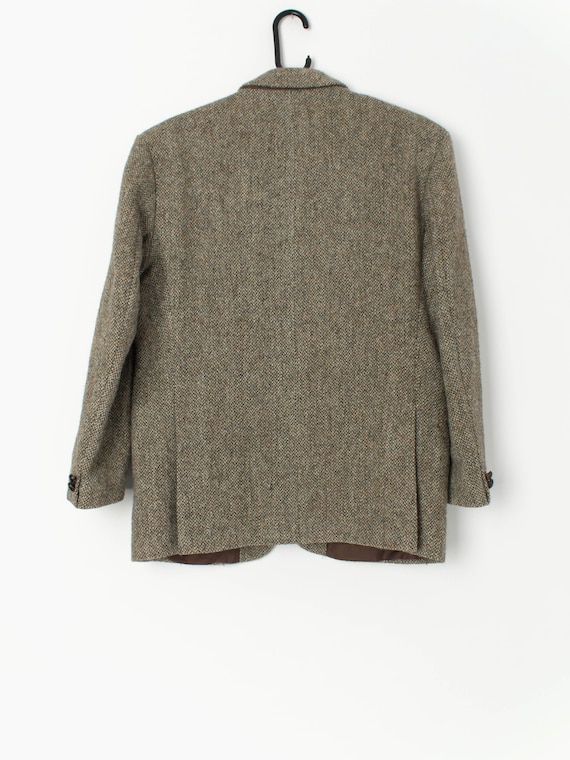 Mens Vintage Harris Tweed Jacket by Dunn and Co, Dark Beige Mens Vintage Harris Tweed Jacket by Dunn and Co, Dark Beige