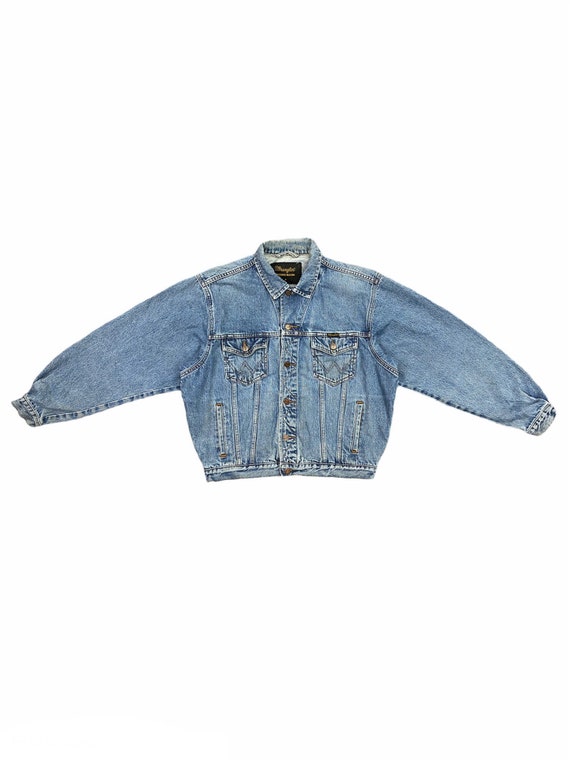 Vintage Wrangler Denim Jean Jacket Light Medium Blue Wash - Etsy