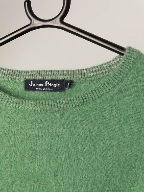 StCyrVintage Vintage Cashmere James Pringle Green Jumper with Round Neck - Small / Medium