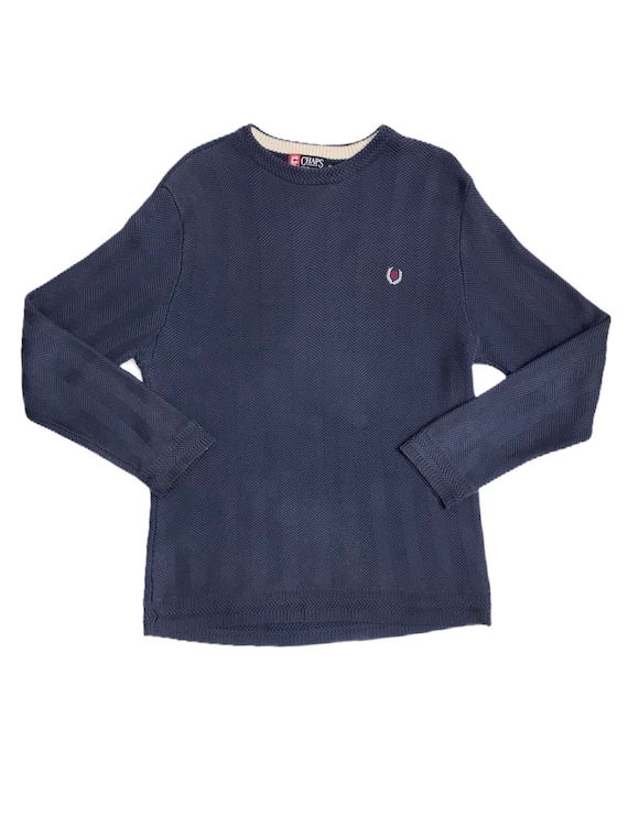 Chaps RALPH LAUREN Vintage Herringbone Knitted Sweatshirt Blue - Etsy