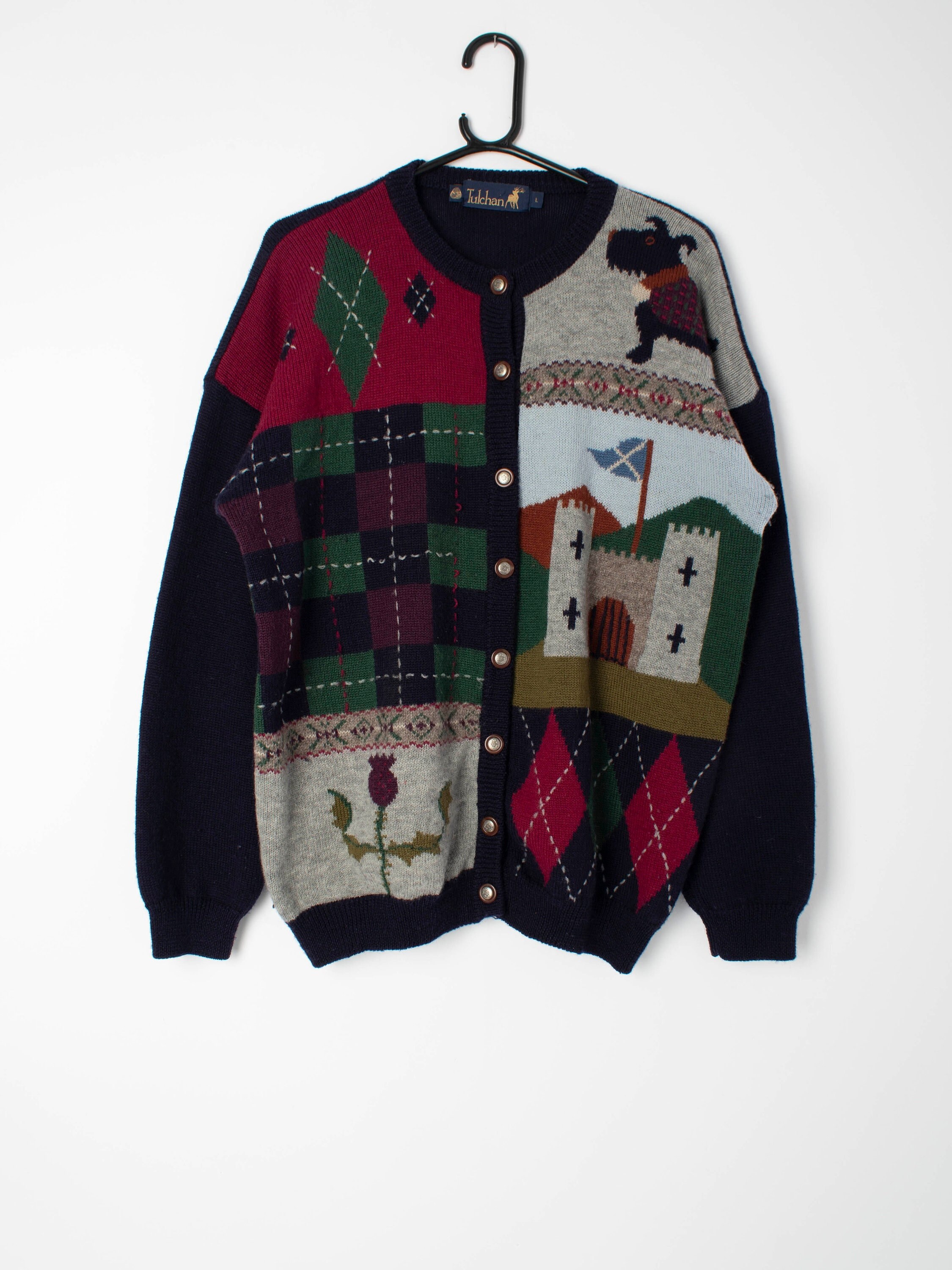 Womens Vintage Tulchan Wool Cardigan 