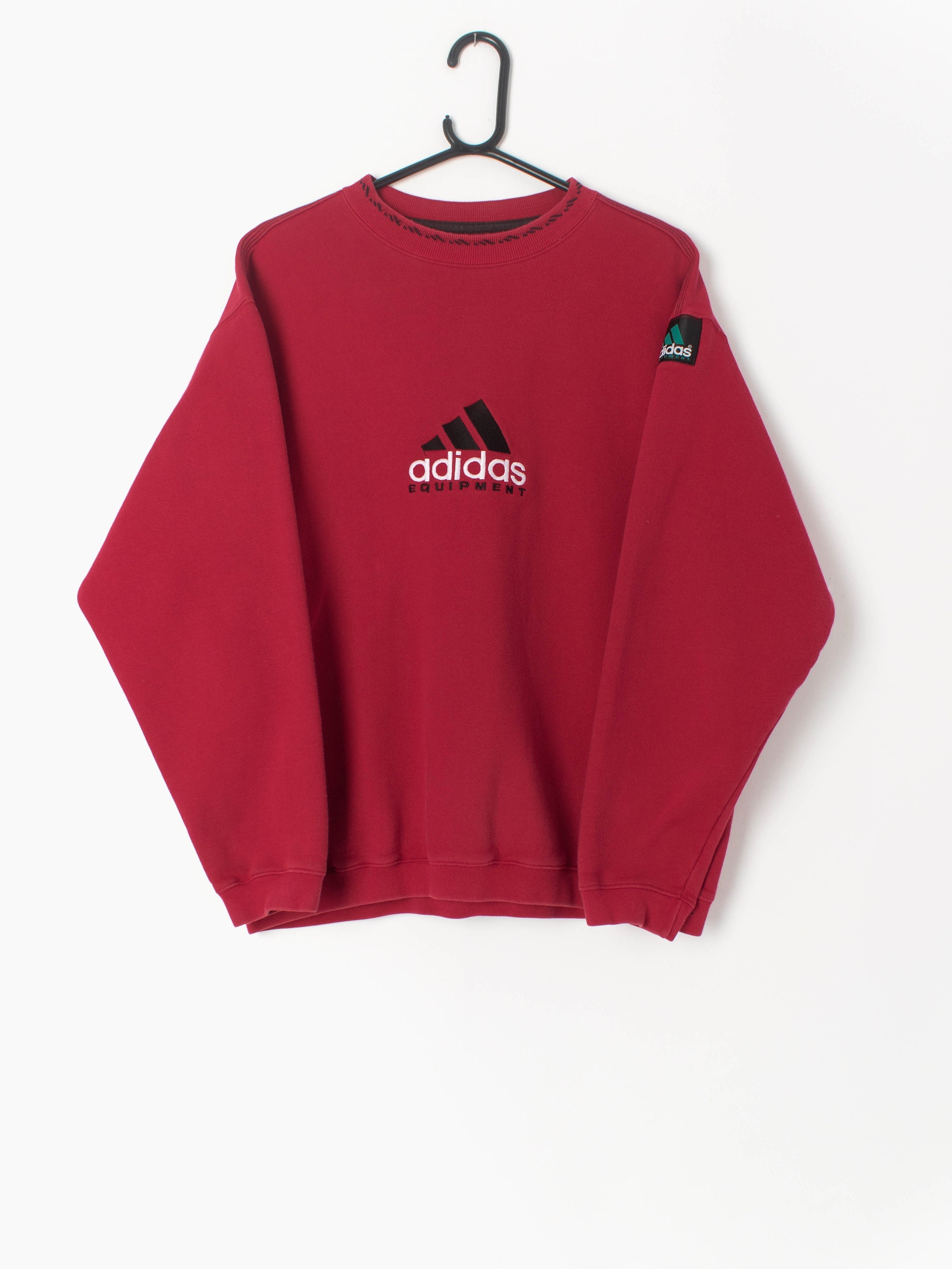 Vintage 90s Adidas Equipment Sweatshirt Spellout in Red - Etsy