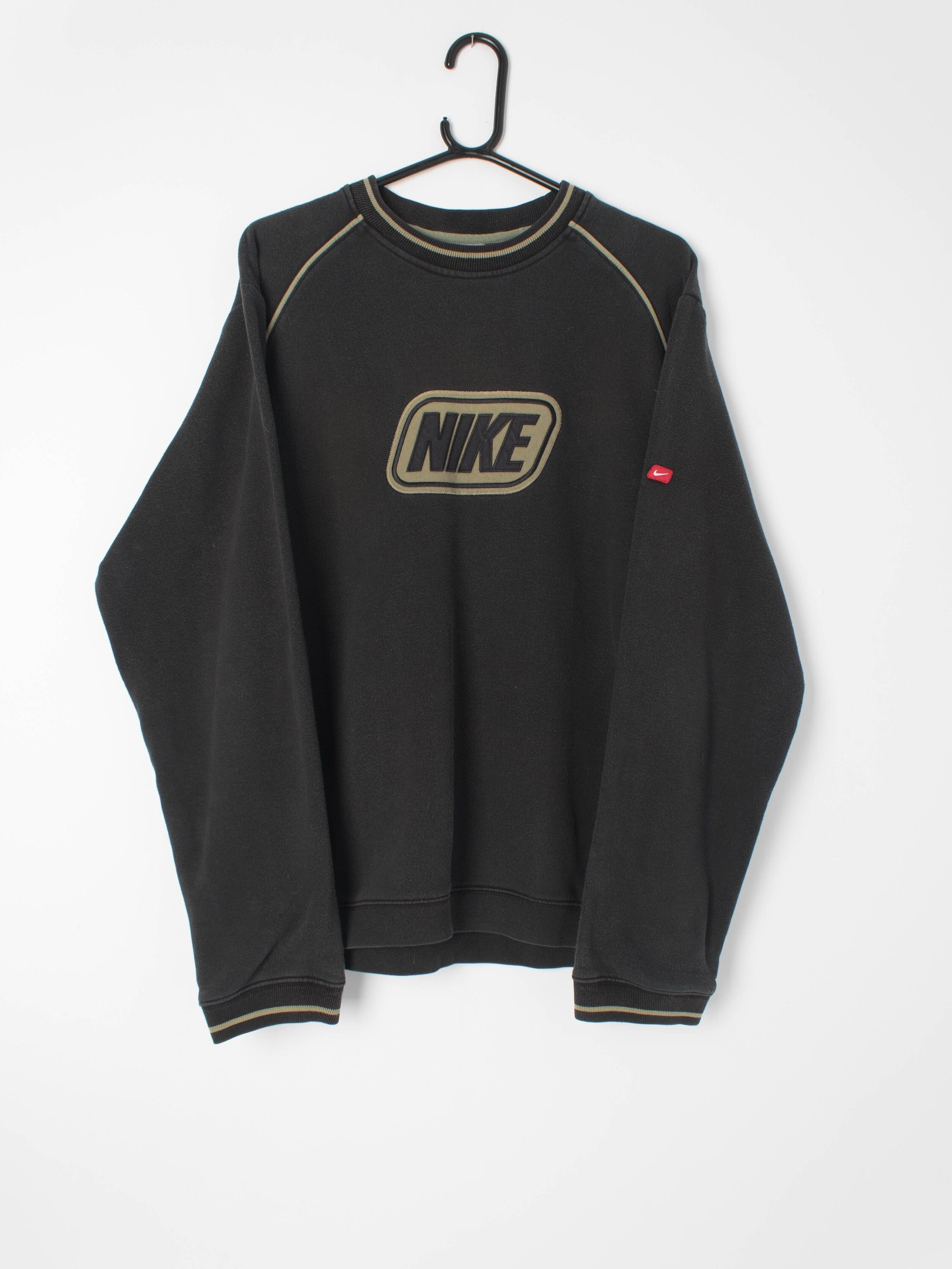 NIKE Sweatshirt 90s Faded Black Spellout Front -