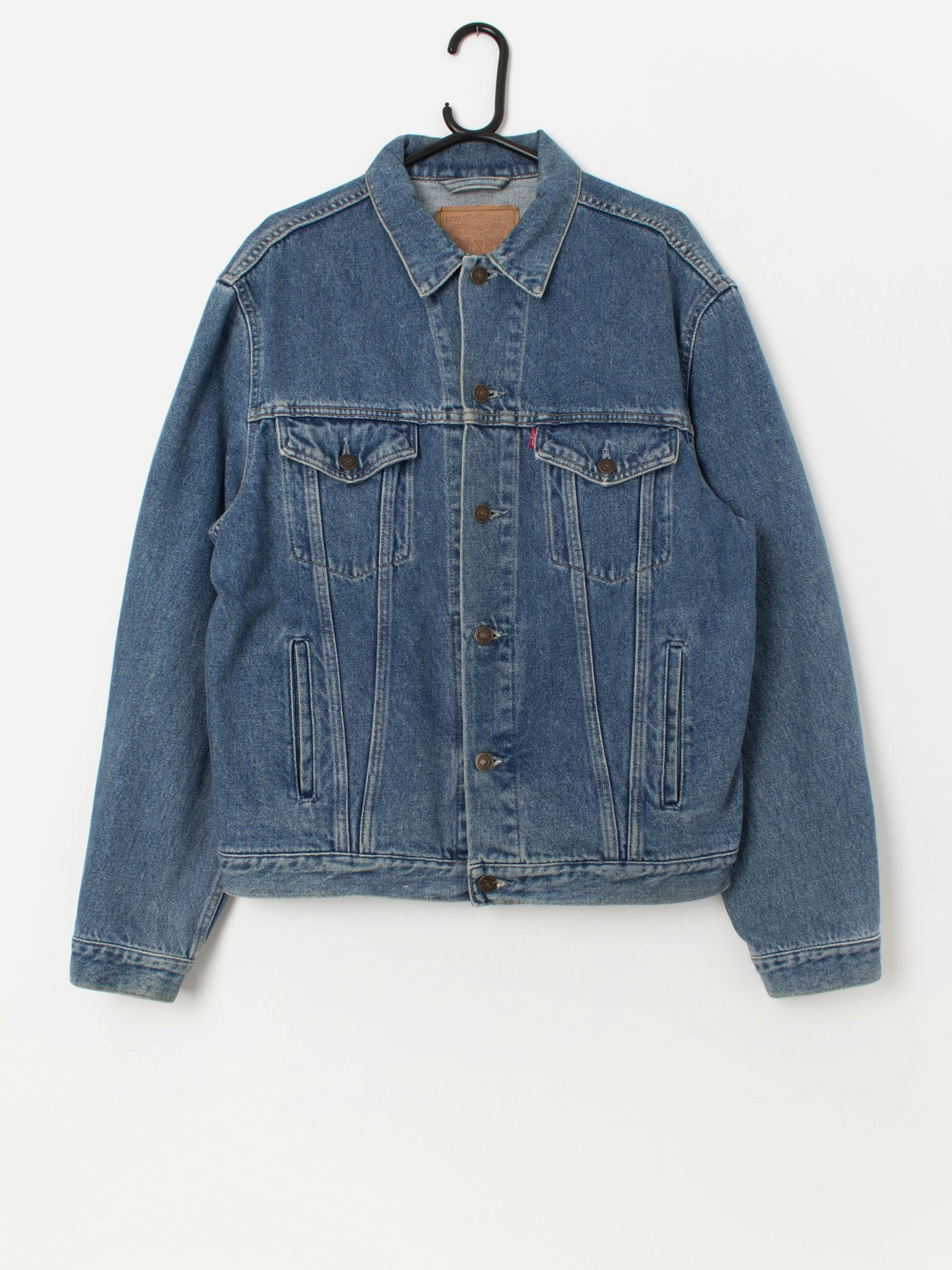 90s Vintage Levis Denim Jacket in Blue, Made in Italy - Large - Etsy