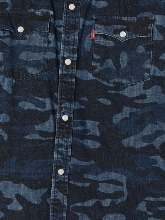 Boys Vintage Levis Shirt With Blue Army Camouflage Pattern - Etsy