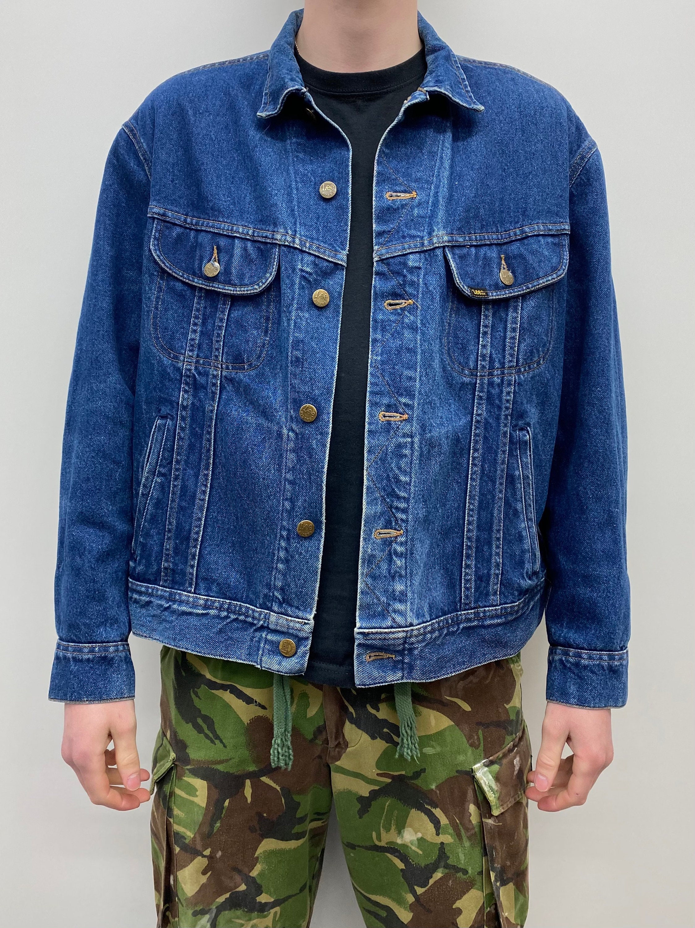 Dark Blue Mens Vintage Lee Denim Jacket 