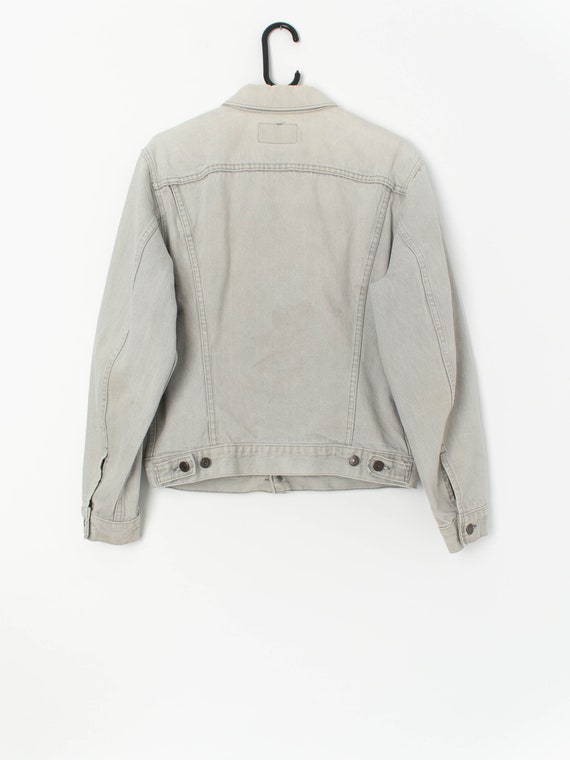 80s Levis denim jacket M rare colour pale grey je… - image 3