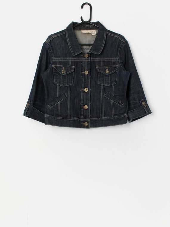 Vintage Y2K DKNY Denim Jacket With Three Quarter Length Sleeves Medium Etsy Canada