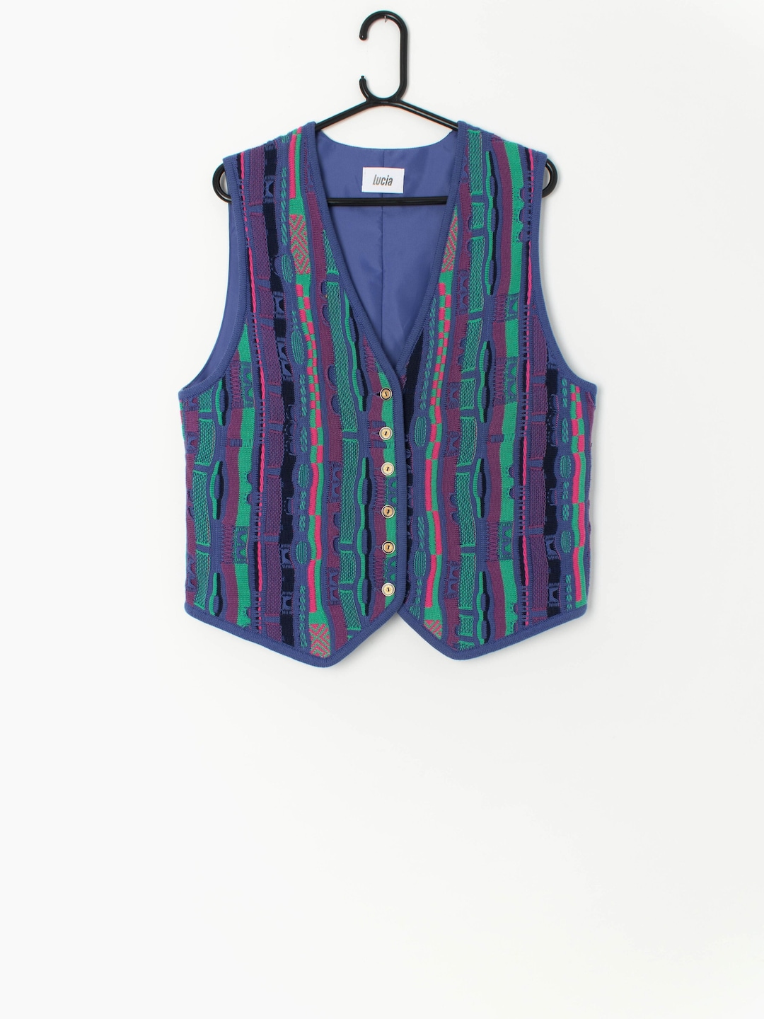 90s Vintage Coogi Style Knitted Waistcoat Vest Large Etsy