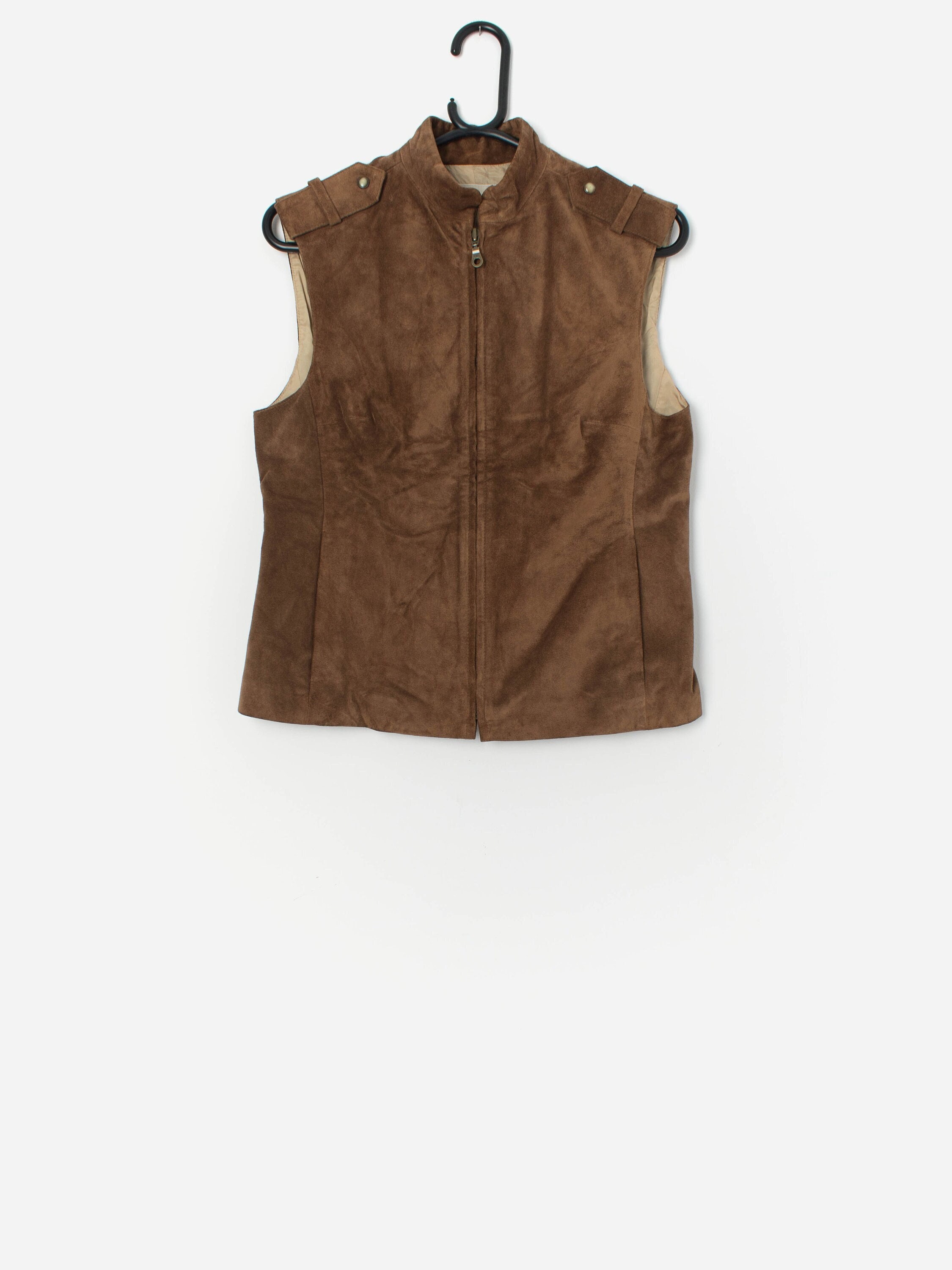 【2plan】Moody Suede Vest Padding Vintage Brown Suede Vest by Massimo Dutti - Medium - Etsy
