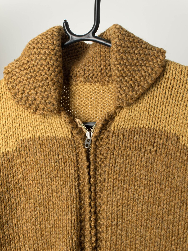 50s Vintage Zipped Sweater in Mustard Yellow Medium Etsy Canada