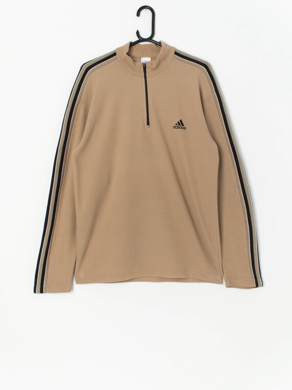 Vintage Adidas Quarter Zip Sweatshirt in Brown and Black Small Medium Etsy Ireland