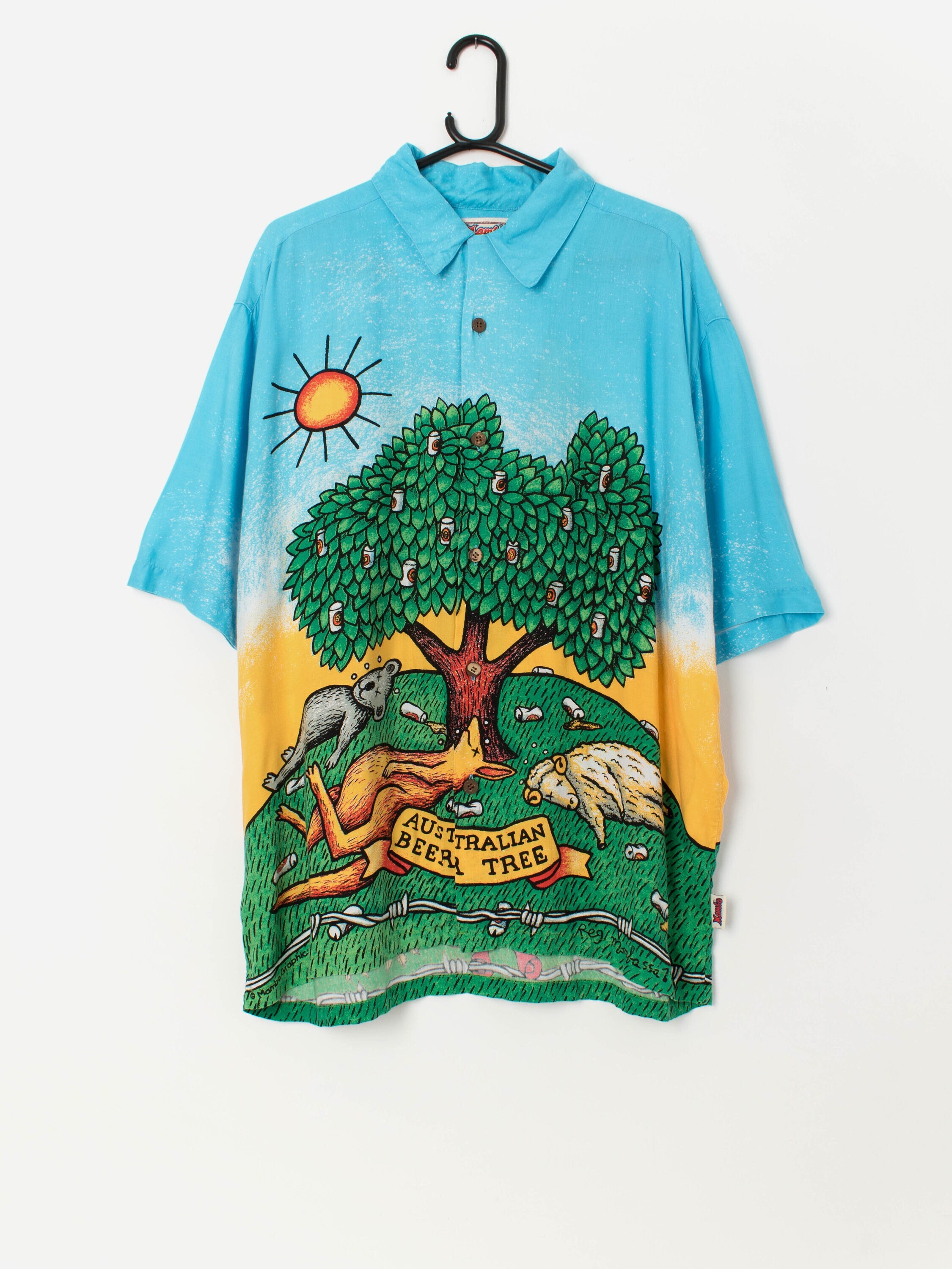 90s Vintage Mambo loud shirt Australian Beer Tree Reg Mombassa 