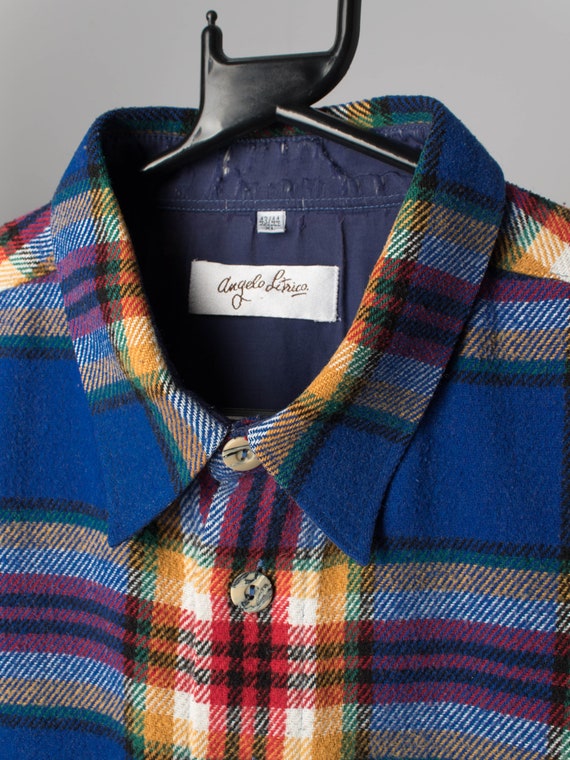 Mens vintage colourful plaid shirt by Angelo Litr… - image 2