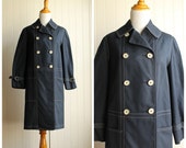 VIntage 60s Coat Any Weather Rain Coat By Misty Harbor// Navy Blue Nautical Coat// MOD Coat // Blue Coat Cape// All Any Weather Jacket Coat