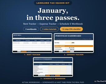 Landlord Tax Season Kit | Multi-Property, Schedule E, Depreciation (Digital Download)