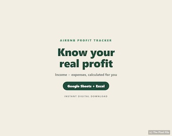 Rastreador de ganancias de Airbnb: hoja de cálculo de ingresos y gastos para anfitriones / Plantilla de contabilidad para alquileres / Hojas de cálculo de Google + Excel + Imprimibles