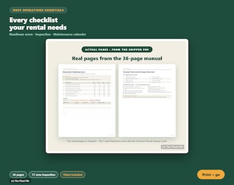 Airbnb-checklist voor verhuurders — Essentiële schoonmaak-, wisseling- en inspectiechecklist voor vakantiewoningen | Afdrukbare PDF | Letter- en A4-formaat