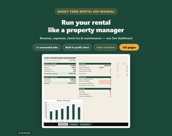 Short Term Rental SOP Manual — Airbnb Host Operations Bible, Cleaning, Maintenance & Financial Trackers, Sheets + PDF