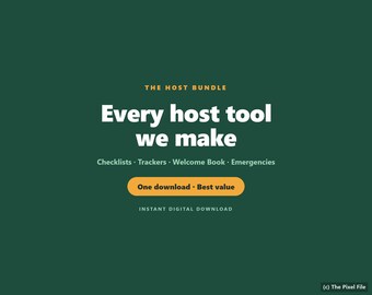 Paquete completo para anfitriones de Airbnb: paquete completo para la gestión de alquileres vacacionales / Listas de verificación, herramientas de seguimiento, libro de bienvenida, kit de emergencia / Hojas + PDF