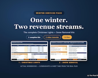 Winter Side Business Bundle | Christmas Light Installation Kit + Snow Removal Business Kit | Pricing Calculators, Contracts, Excel