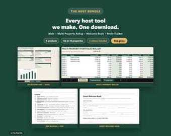 Airbnb Host Everything Bundle — Multi-Property Rollup, Cleaning, Maintenance & Financial Trackers, Sheets + PDF