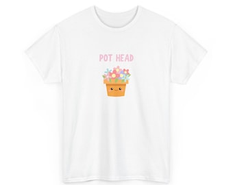 Pot Head Flower Pot T-Shirt | Cute Kawaii Plant Tee Garden Humour