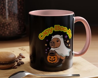 Capy-Boo-Ra ghost capybara Mug | Halloween pumpkin accent mug