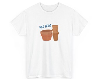 Pot Head Plant Pots T-Shirt | Terracotta Planter Illustration, Garden Humour