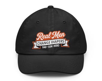 Czapka Real Men Dad Hat | Czapka z haftowanym napisem Vintage Script Banner
