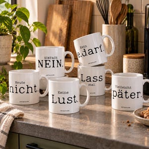 Tazza con scritta | Tazza da caffè minimalista con frase | Tazza divertente per la vita di tutti i giorni e per l'ufficio | Idea regalo | Art & Flow