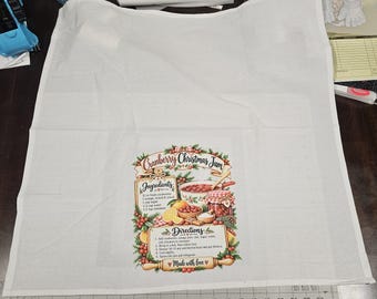 LARGE 100% Cotton FLOUR sack - tea towel with Recipe DTF  28 inches by 28 inches
