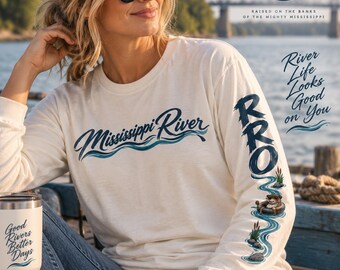 Mississippi River Long Sleeve Shirt, River Life Tee, Comfort Colors River Shirt