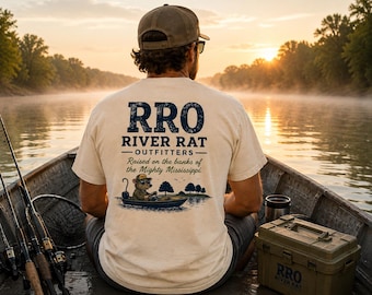 Mississippi River Fishing Shirt, River Rat Tee, Vintage Fishing T Shirt, Boating Gift for Men