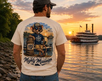 Paulie the River Rat Tee | Mississippi River Outfitters Boating Fishing Back Print Shirt